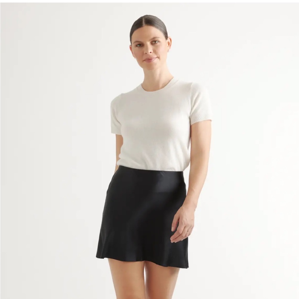 Quince washable silk mini skirt